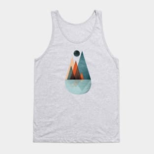 Scandi Mountains in Teal and Orange Tank Top